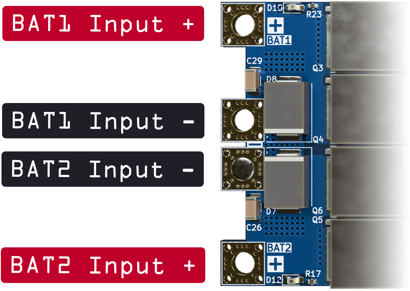 PDB 500 HotSwap Battery Input Pinout